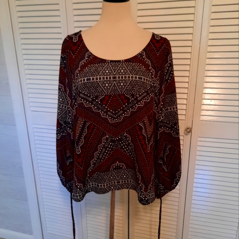 Cooper & ella Billie tie tribal top medium NWT *AH